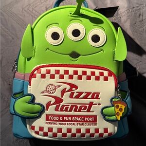 Loungefly Pixar Green and Blue Alien Backpack